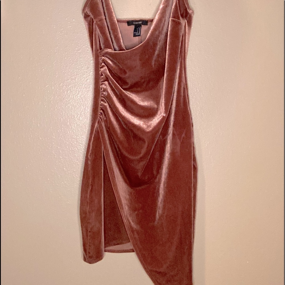Forever 21 Satin Rose Gold Mini Dress